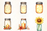 Fall Mason Jars Clipart Bundlev, an Illustration by CrexoraLab (Thumbnail 3 of 5)