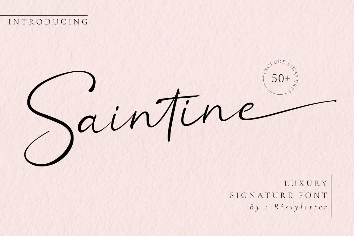 Saintine | Classy Signature Font, a Script Font by Rissyletter Studio (Photo 1 of 13)