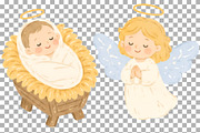 Nativity Christmas Clipart Jesus PNG, a Seasonal Illustration by SugarCloudStudioArt (Thumbnail 5 of 5)