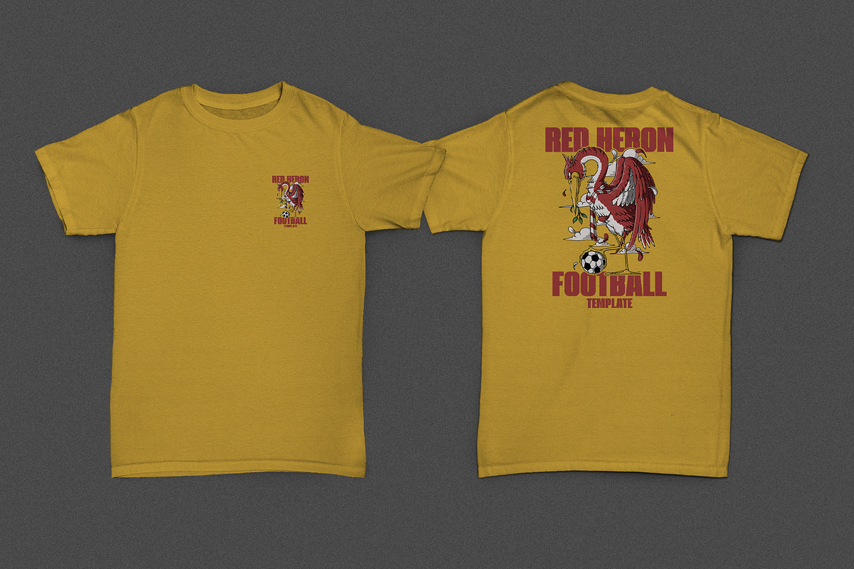 red heron mascot holding soccer ball, a Branding & Logo Template by Judsart (Photo 2 of 3)