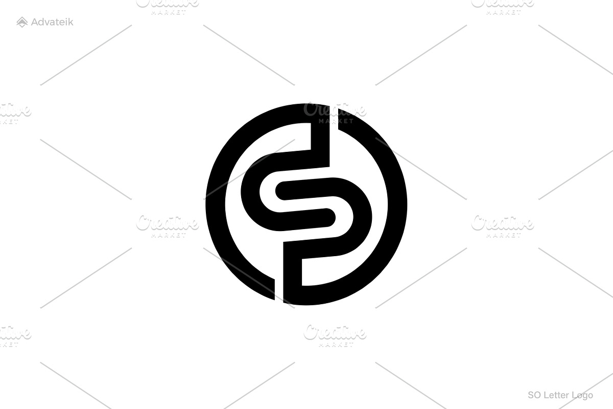 SO OS Letter Logo Template, a Branding & Logo Template by Advateik ™ (Photo 1 of 3)