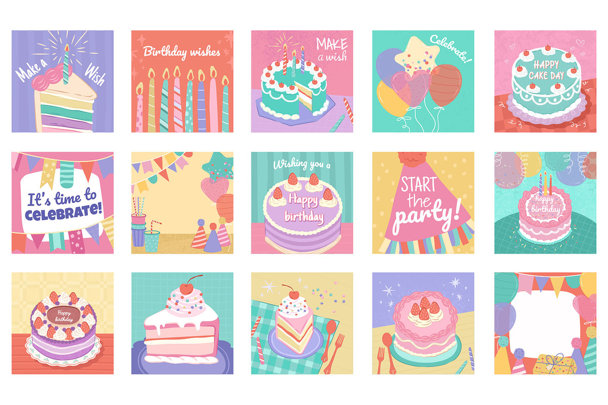 Birthday Party Bundle Illustrations, a Background Graphic by CreativeChristiana (Photo 9 of 17)