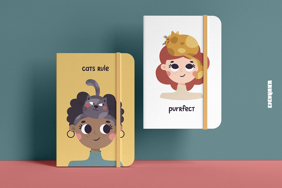 Cat on the Head illustrations, an Animal Illustration by Ejevyaka (Photo 5 of 6)