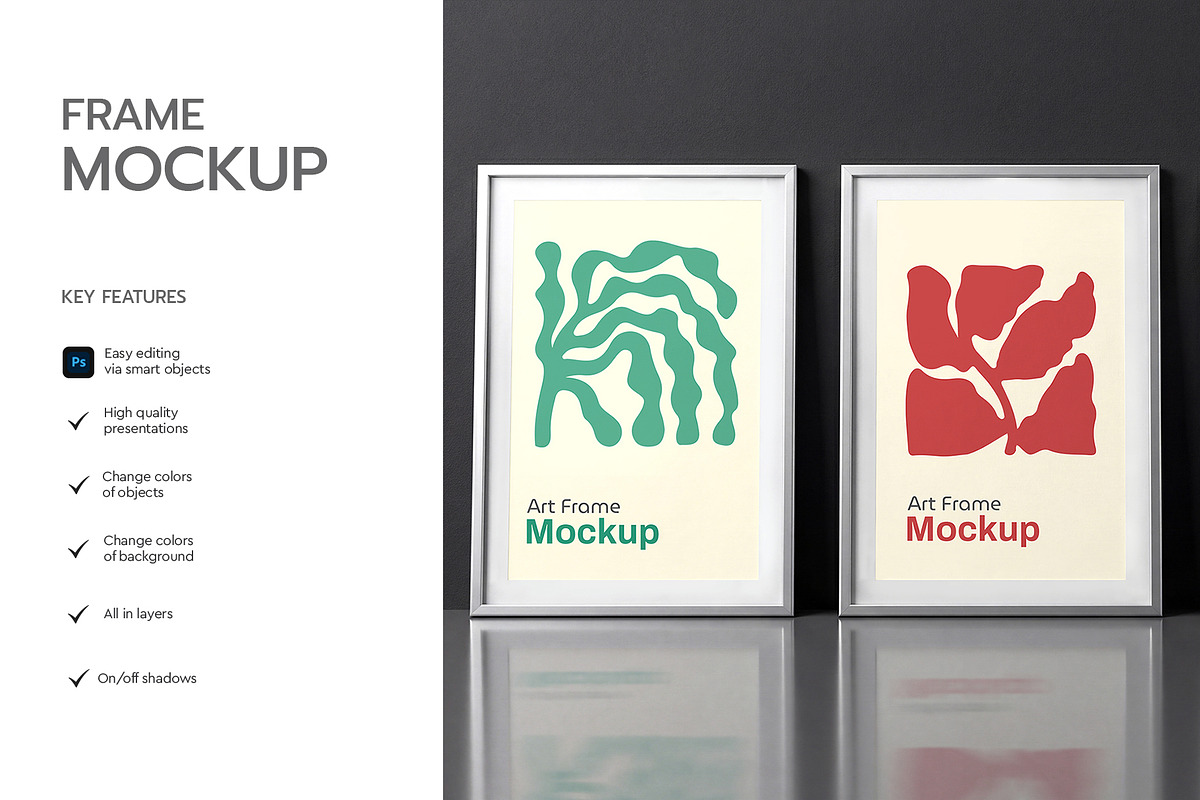 Art Photo Frame Mockup Set, an Advertising Mockup by graphypix (Photo 2 of 4)