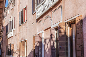 Beautiful architecture of narrow streets of Venice city