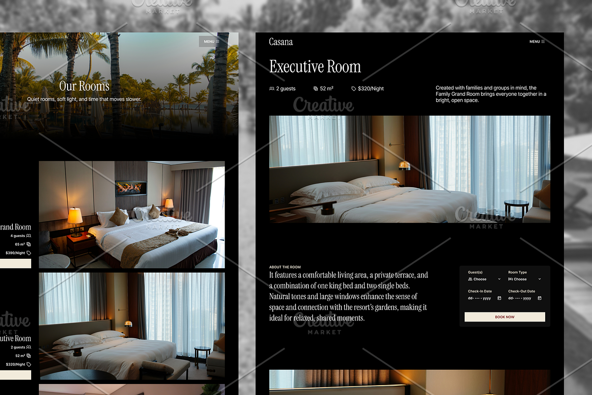 Hotel Website Framer Template, an UI Kit Template by Rozepaars Design (Photo 4 of 5)