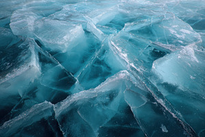 Teal ice chunks texture winter froze, a Photo by Pixeness Studio