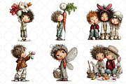Whimsical Easter Boy Clipart, an Illustration by Black Bird Studio (Thumbnail 2 of 6)
