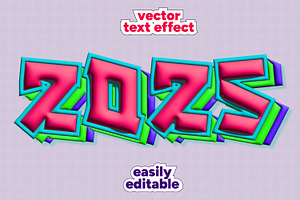 2025 Text Effect Design, a Layer Style Add-On by CreativeShaper
