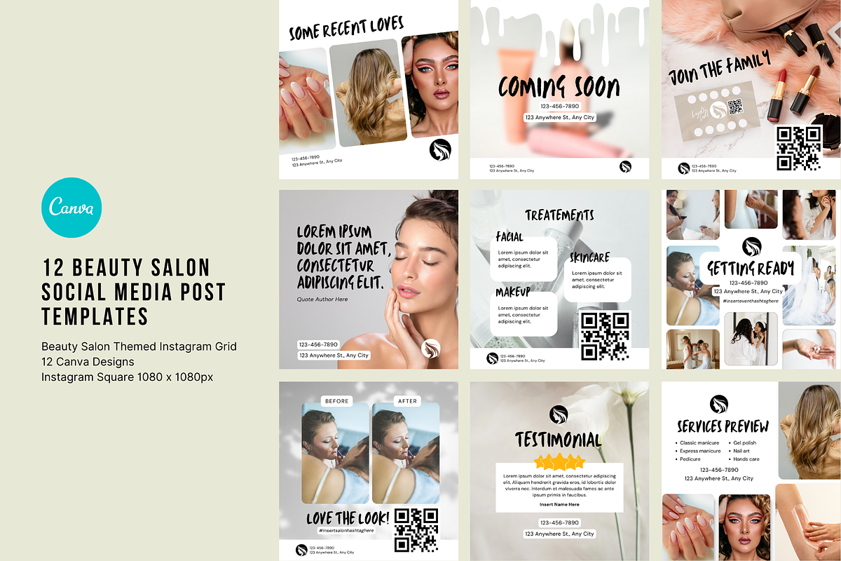Beauty Salon Social Media, a Social Media Template by Sincerely Media (Photo 1 of 9)