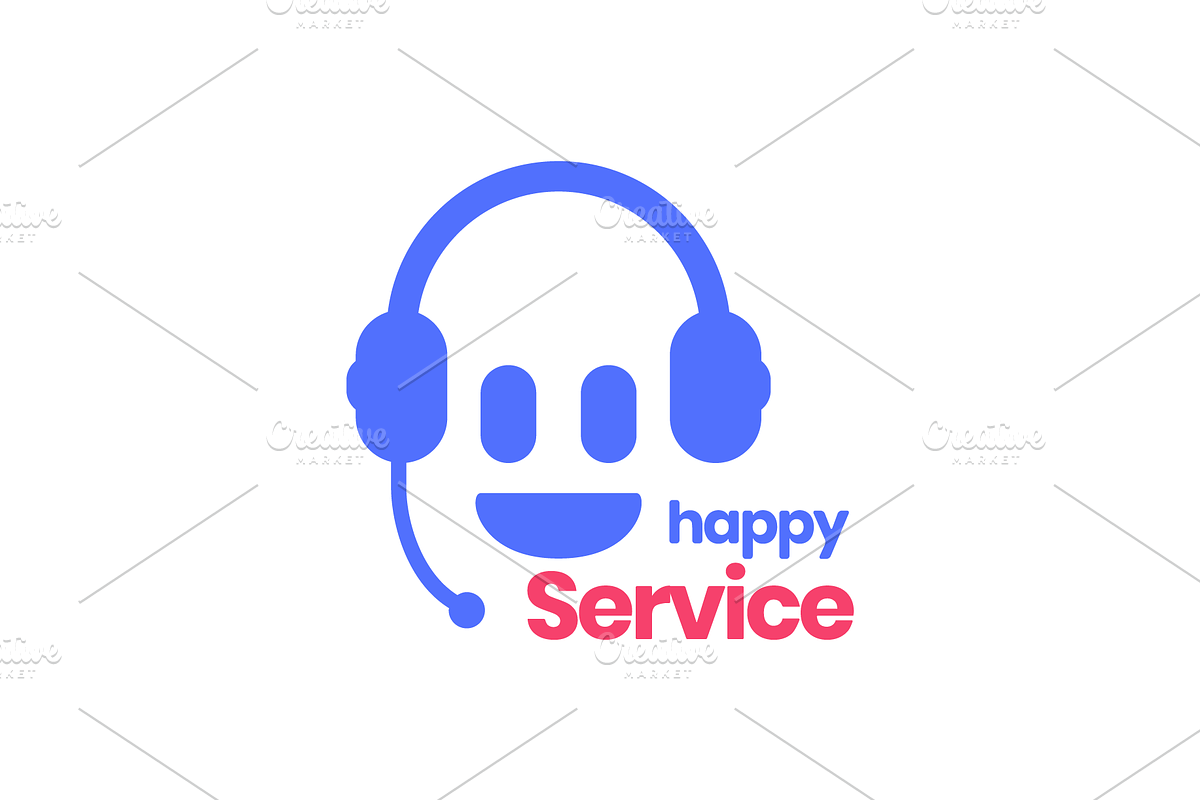 happy face smile customer logo, a Branding & Logo Template by devastd