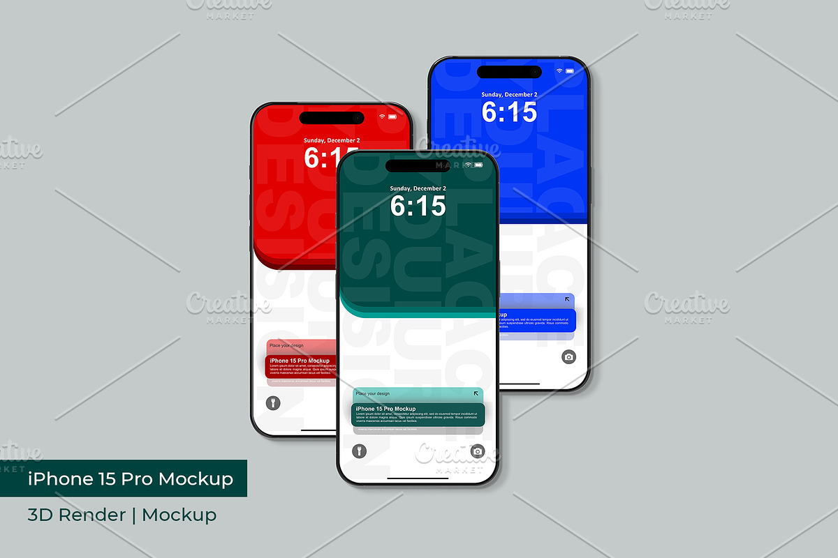 iPhone 15 Pro Mockup | 3D Rendering, an iPhone Mockup by mrfauzi (Photo 15 of 17)