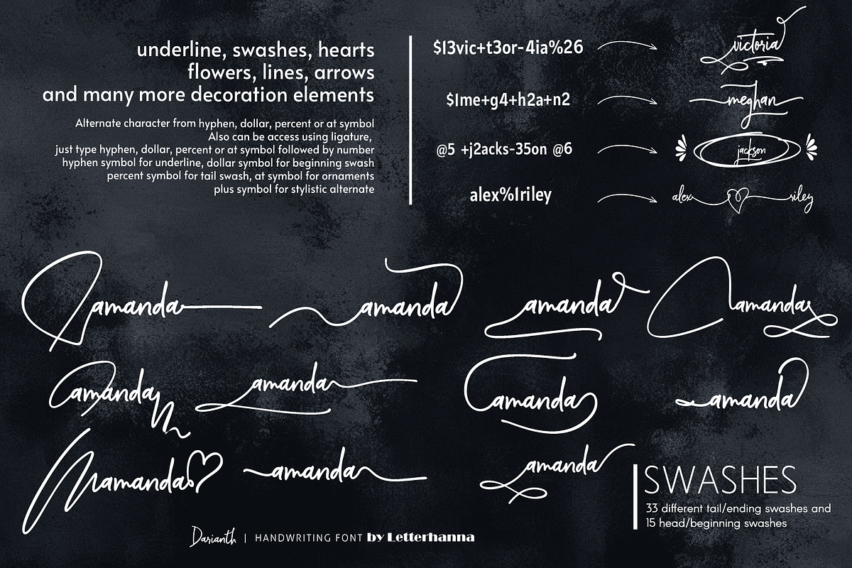 Darianth Handwriting Font, a Handwritten Font by Letterhanna Studio (Photo 10 of 13)
