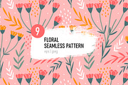 Hand drawn floral seamless patterns, a Pattern Graphic by hanifa_design (Thumbnail 1 of 10)