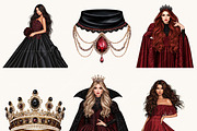 Dark Queen Clipart Bundle, an Object Illustration by BusyDaydesign (Thumbnail 4 of 7)
