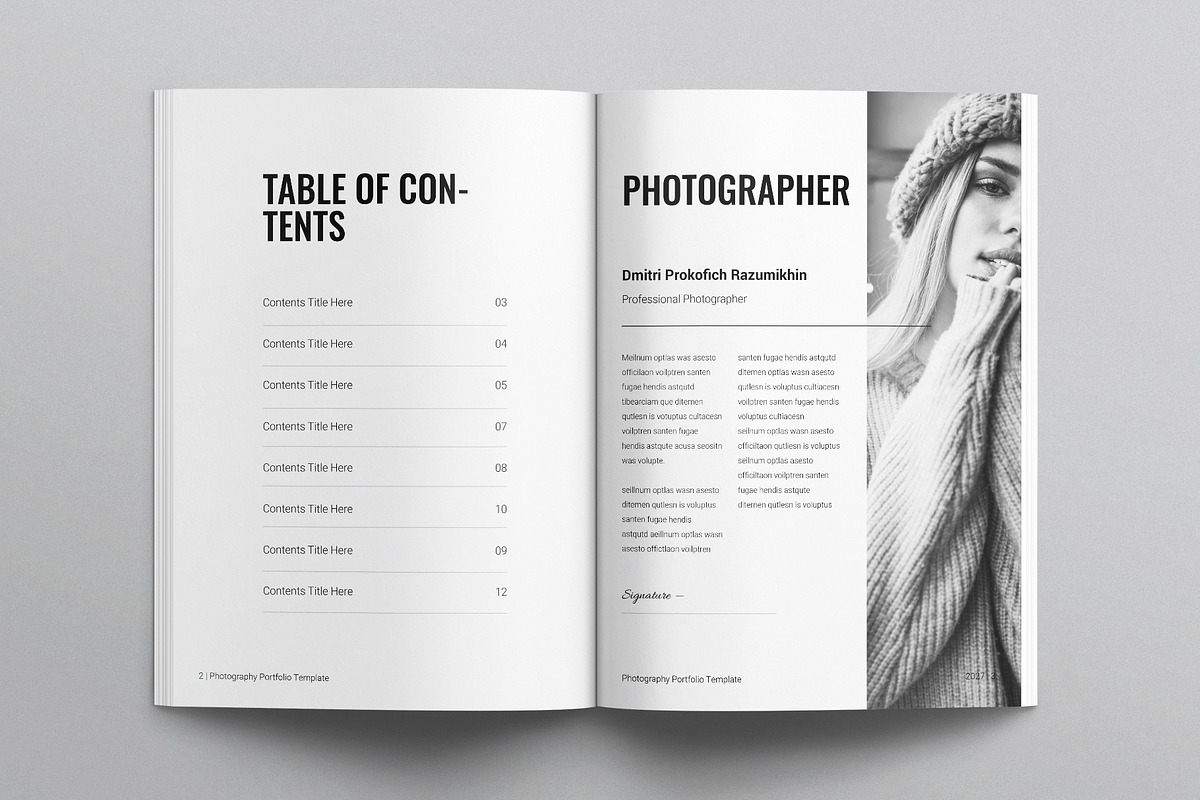 Photography Portfolio Template, a Brochure Template by E-Type (Photo 2 of 7)