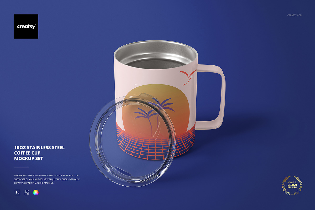 10oz Stainless Coffee Cup Mockup Set, a Cups & Container Mockup by creatsy5 (Photo 1 of 10)