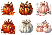 Autumn Pumpkin and Bow Clipart, an Illustration by DreamArtGraphic (Thumbnail 3 of 7)