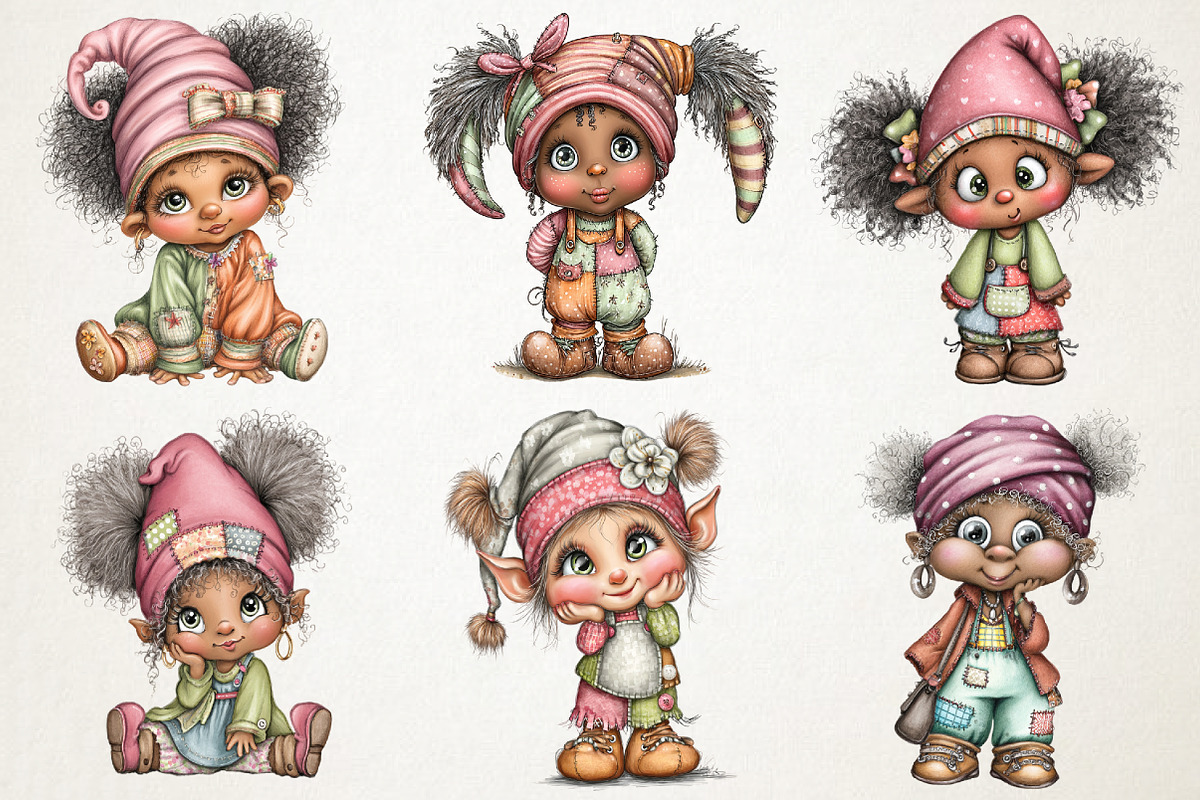 Black History Month Gnome Girl Clipa, an Illustration by RobertsArt (Photo 6 of 6)