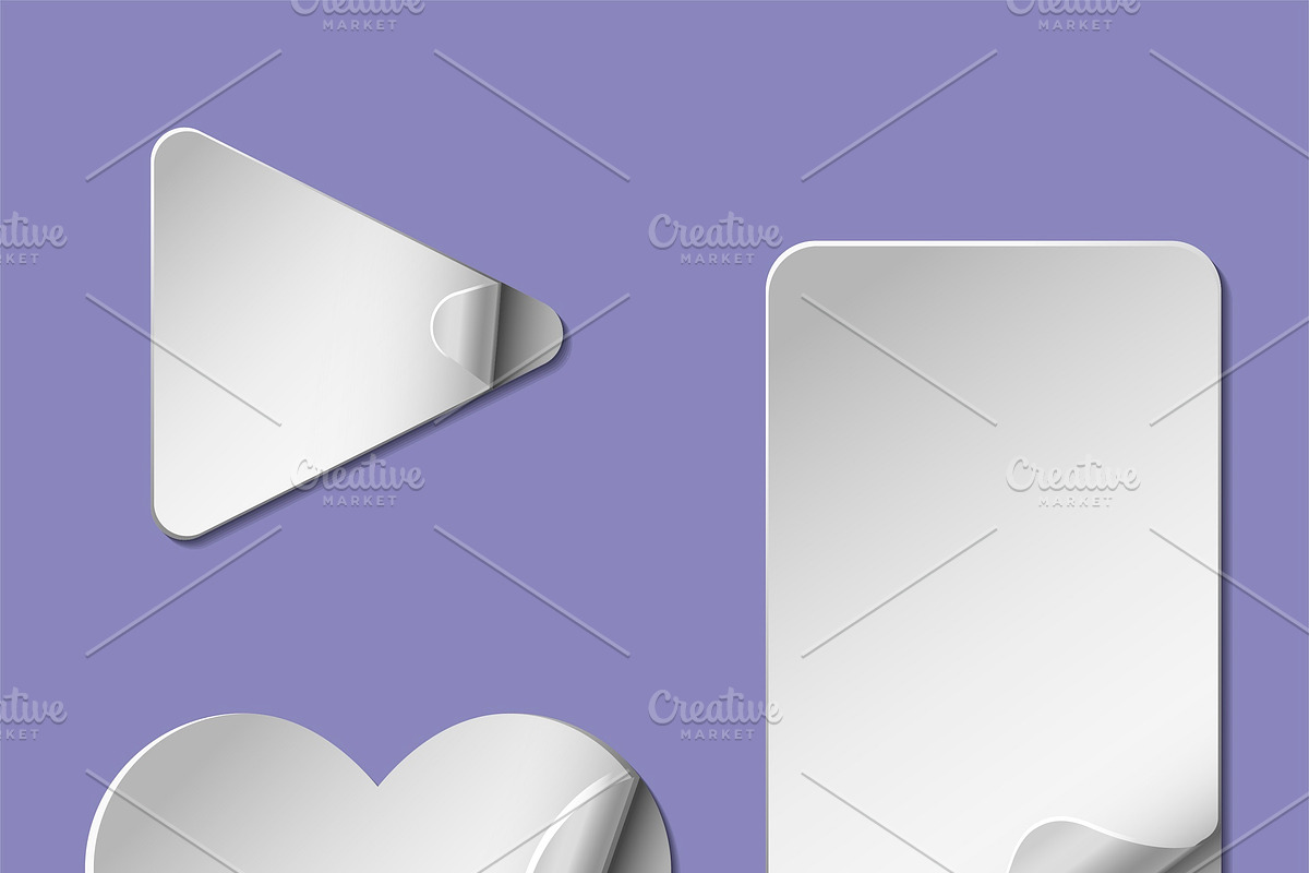 Vector Curly Pages Blank Stickers, a Stationery Template by Watercolor ...