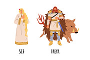 Norse mythology. Gods, goddesses set, a Person Illustration by Good Studio (Thumbnail 4 of 9)