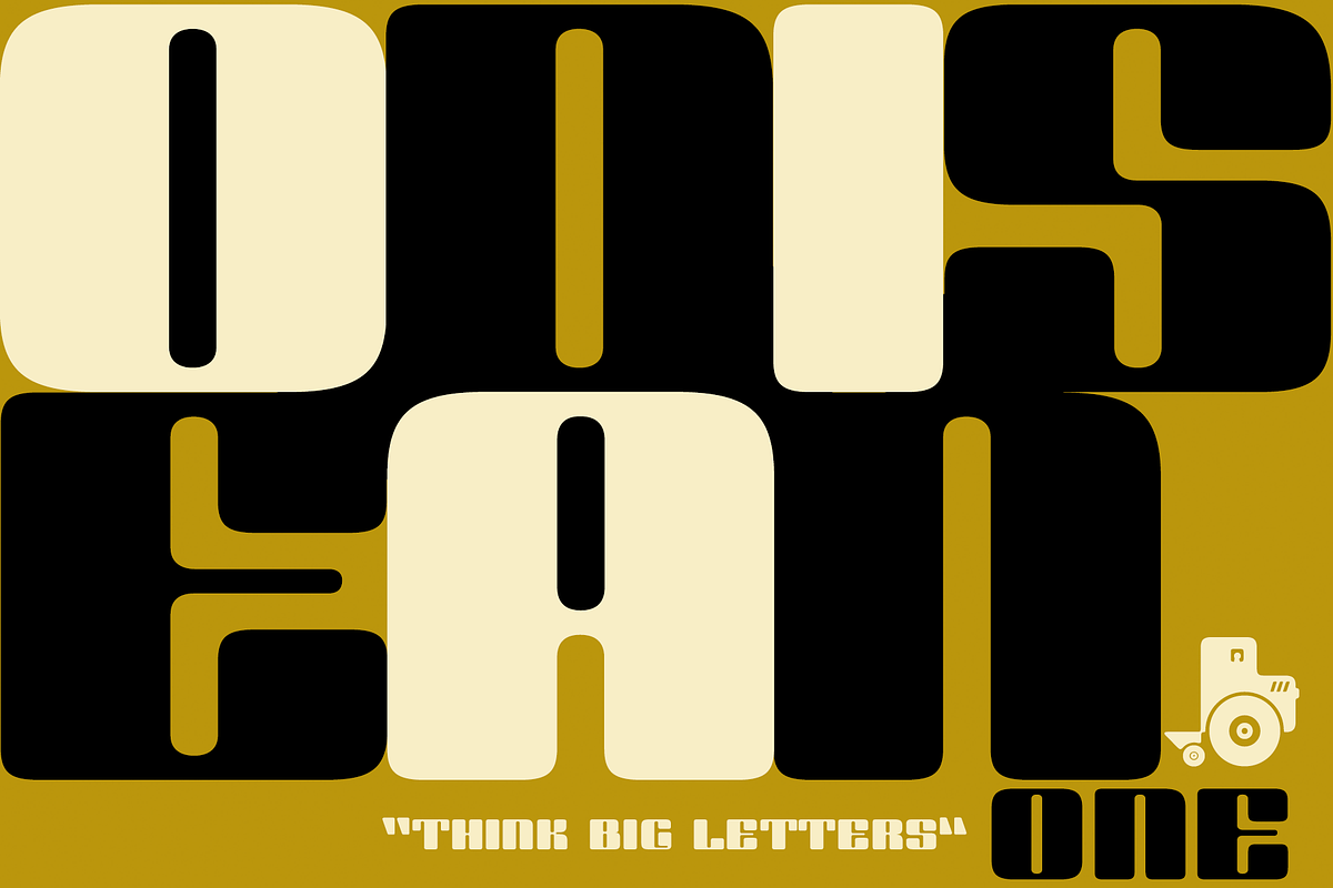 Odisean One - Retro font w/ 28 icons, a Sans Serif Font by deFharo (Photo 4 of 4)