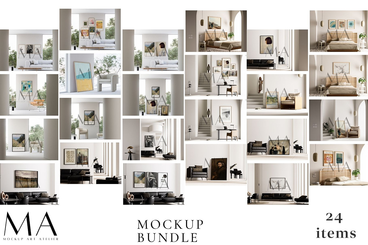 Modern Interior Frame Mockup Bundle, a Household Mockup by Mockup Art Atelier (Photo 2 of 33)