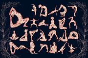 50 yoga poses with flower pattern, a Healthcare Illustration by Ellis Art (Thumbnail 5 of 7)