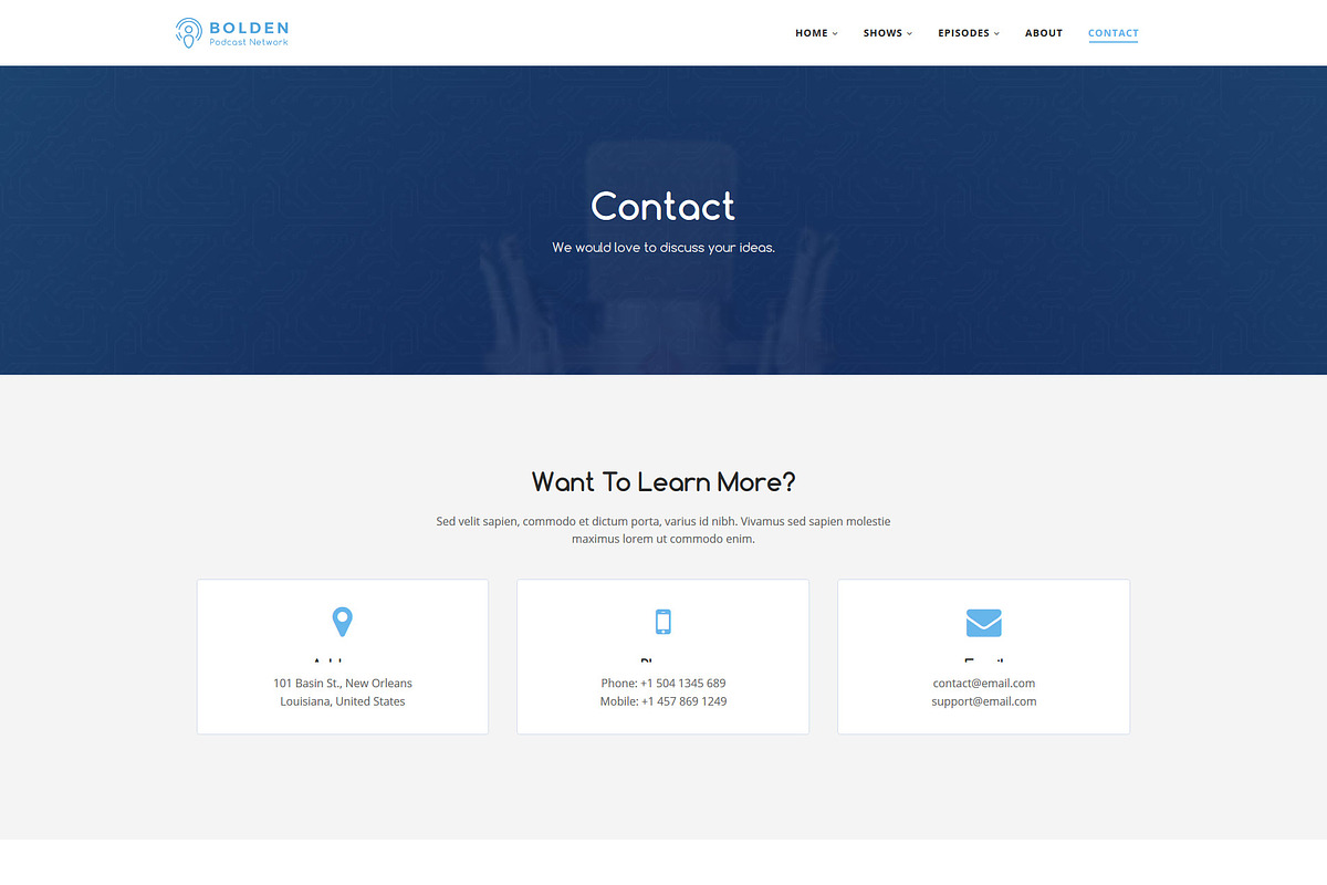 Bolden Podcast Network Theme, a WordPress Template by SecondLineThemes (Photo 8 of 16)