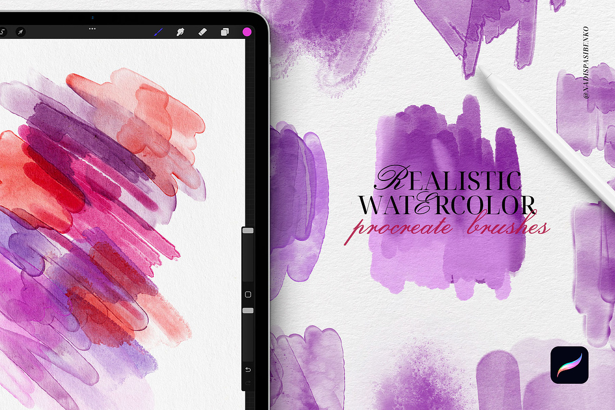 Watercolor Realistic Soft Brushes, a Brush Add-On by Spasibenko Art (Photo 6 of 14)