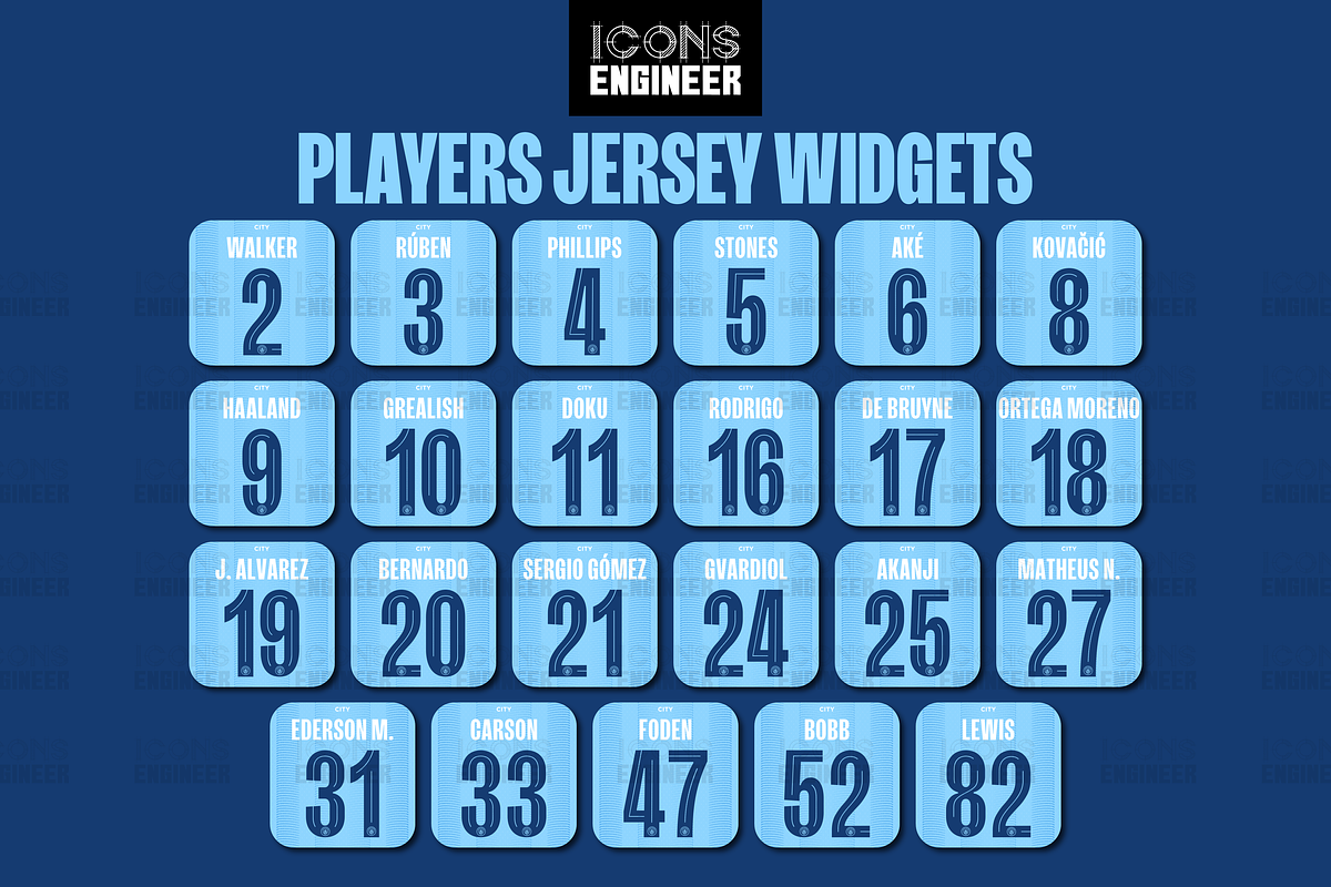 Man City 23/24 Theme Pack | Home Kit, an Icon by IconsEngineer (Photo 3 of 11)