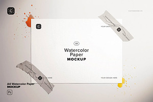 A4 Watercolor Paper Mockup