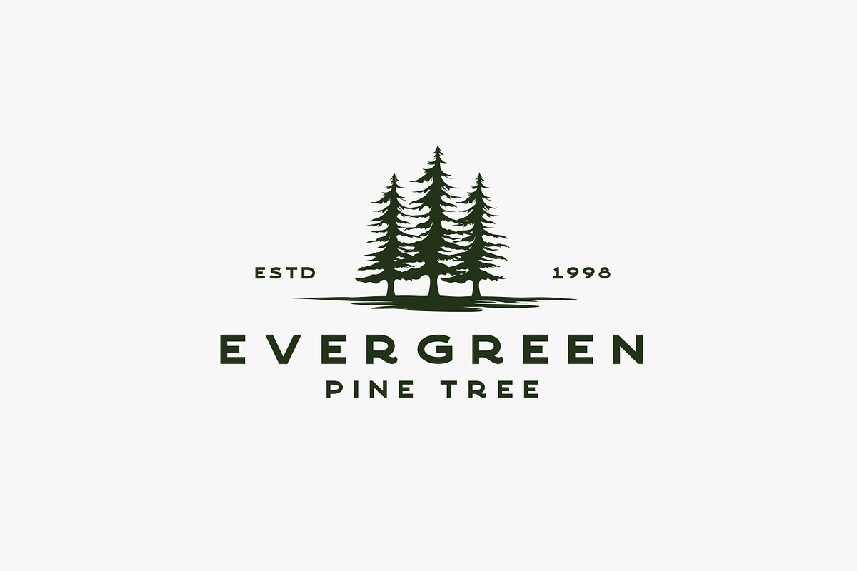 Woodland, Evergreen, Pine Tree Logo, a Branding & Logo Template by Weasley99Store