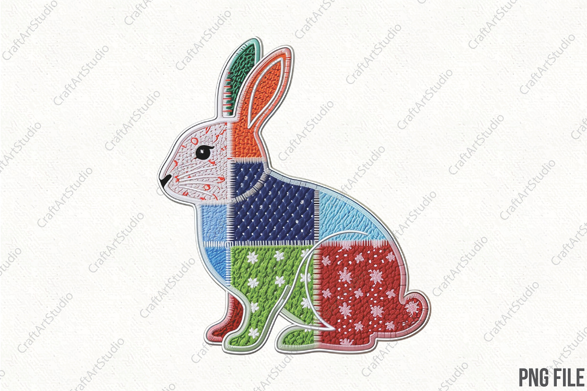 Patchwork Easter Bunny Png Yarn East, an Illustration by CraftArtStudio (Photo 1 of 4)