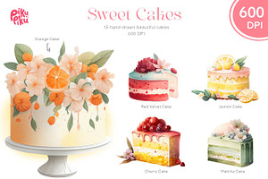 Floral Watercolor Cakes By Piku Piku