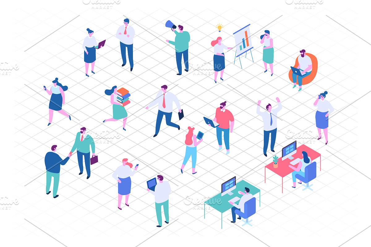 Isometric cartoon people vector set, a Person Illustration by Vector_Art (Photo 5 of 24)