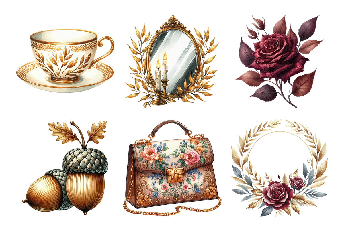 Watercolor Elegant Autumn Clipart, an Illustration by Daily.Designs (Photo 2 of 5)
