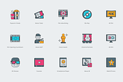 60 Video Production Icons, an Outline Icon by Flat Icons (Thumbnail 5 of 5)
