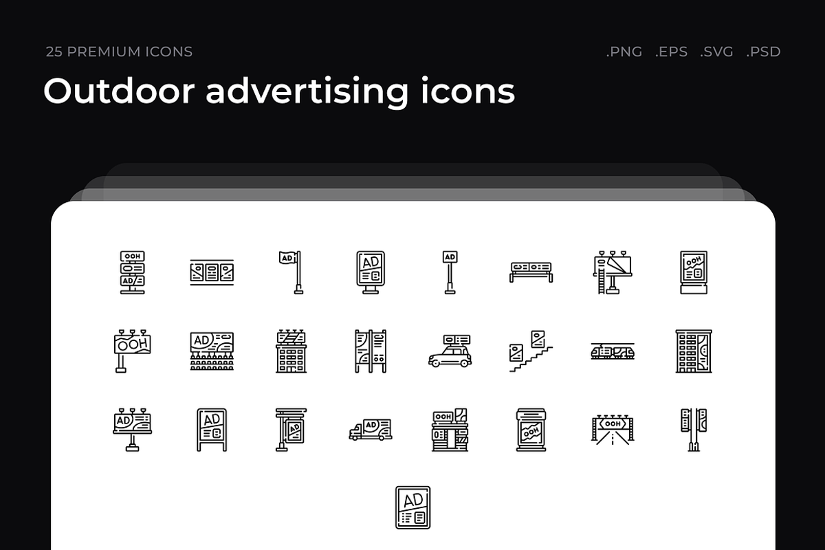 Outdoor advertising icons, an Outline Icon by Wencory (Photo 2 of 2)