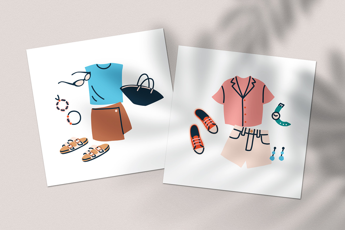 Stylish vacation clothes set, an Illustration by Good Studio (Photo 4 of 4)