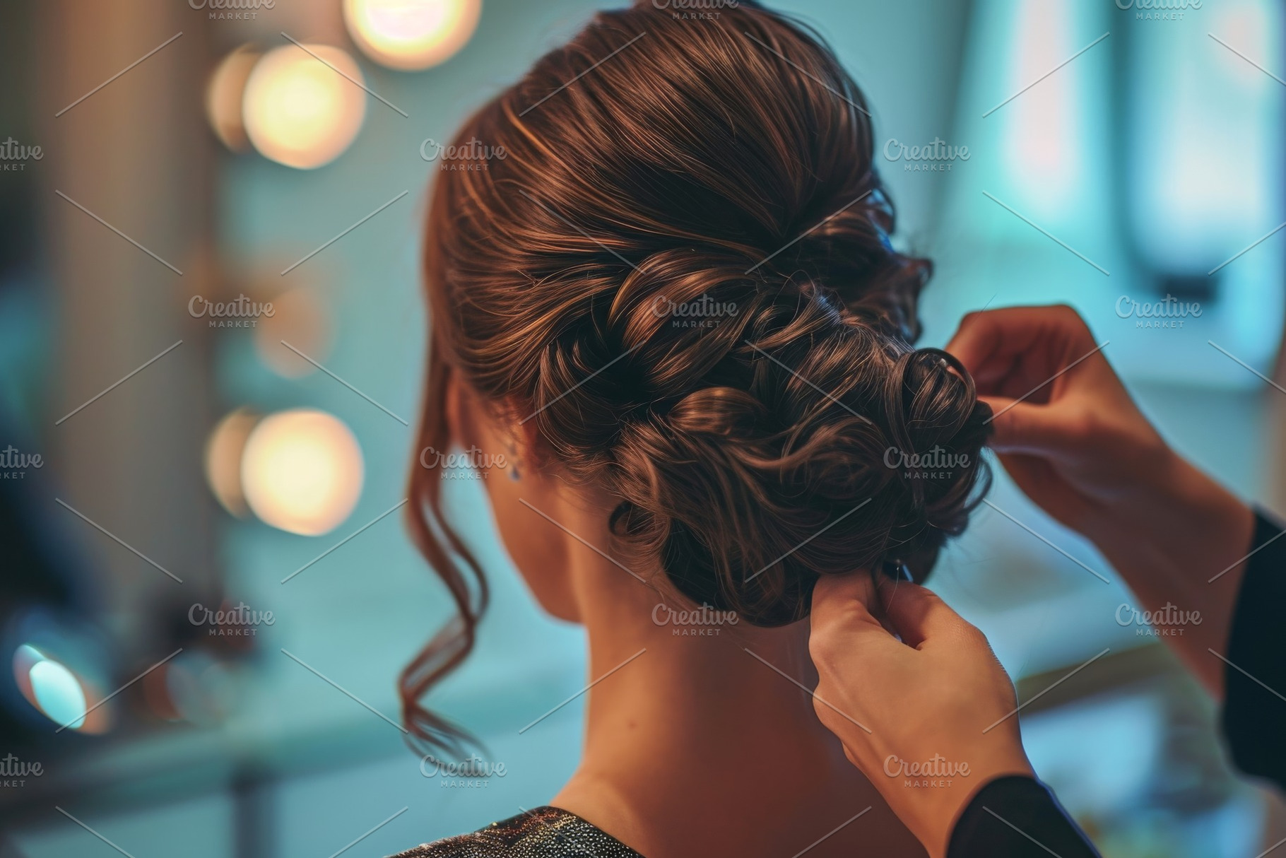 A woman sits in a salon chair while, a Photo by Iftikhar Alam
