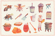 Realistic Bee & Honey Watercolor, an Animal Illustration by tomatstudio (Thumbnail 2 of 3)