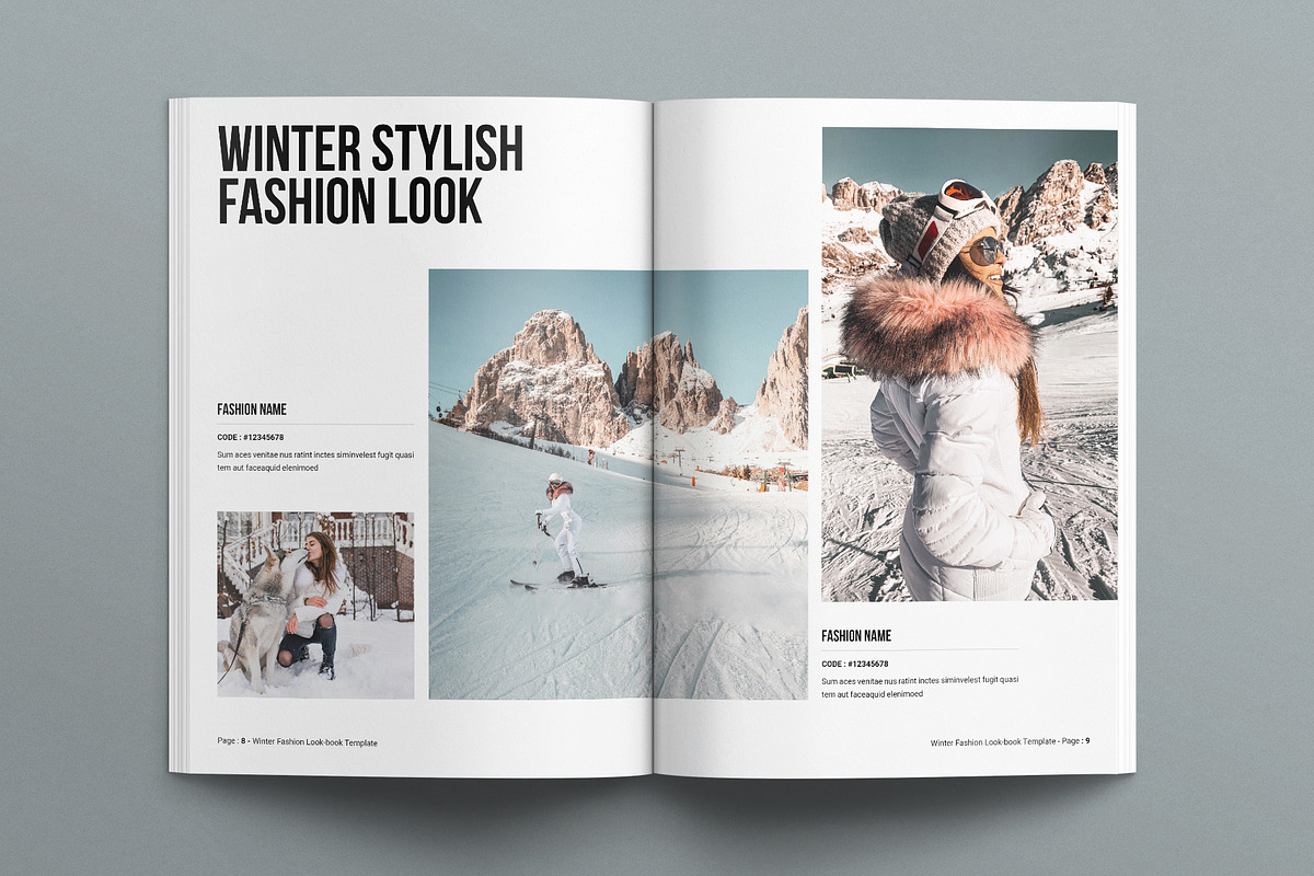 Winter Fashion Lookbook Template, a Magazine Template by E-Type (Photo 4 of 7)