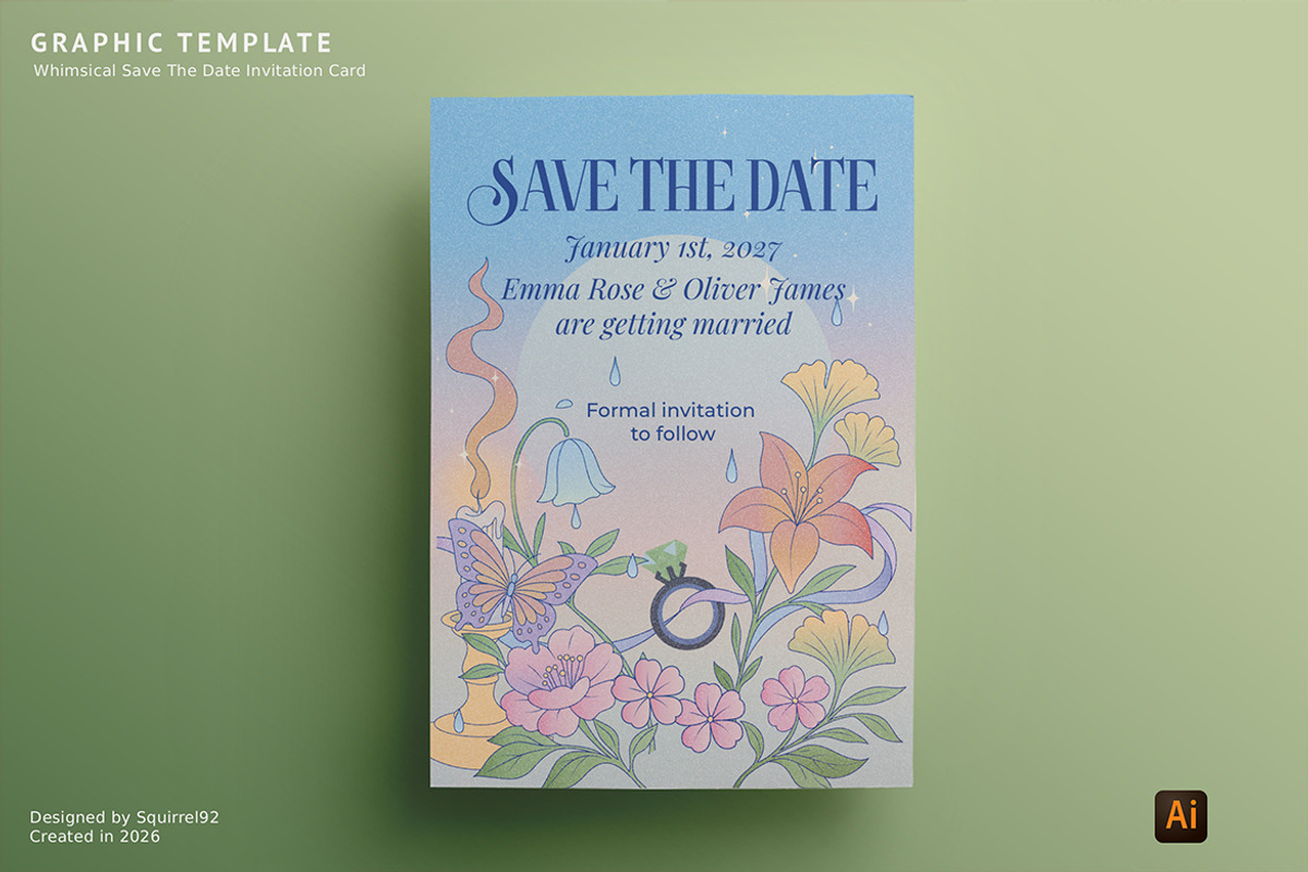 Whimsical Save the date Invitation, an Invitation Template by Squirrel92 (Photo 1 of 2)