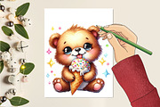 Kawaii Summer Animals & Ice Cream, an Illustration by RobertsArt (Thumbnail 4 of 7)