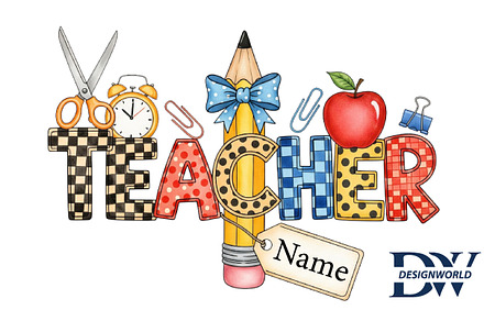Back to School  Teacher name png