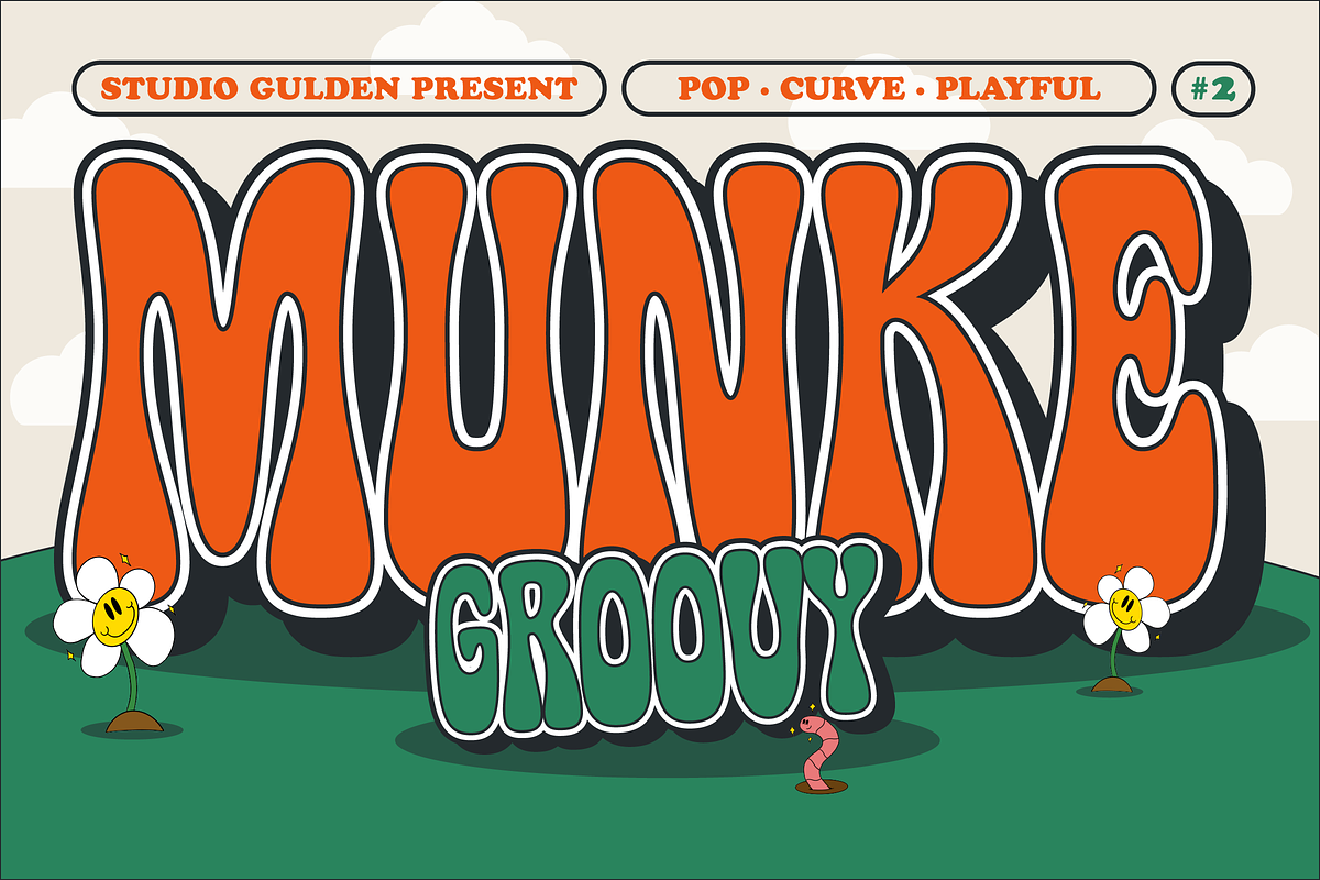 SG - MUNKE Groovy Display Font, a Font by Studio Gulden (Photo 1 of 10)