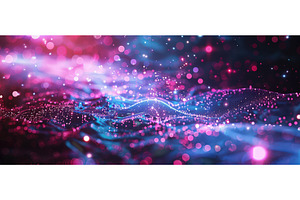 Glowing abstract data waves with, a Technology Photo by piter.goskov