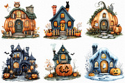 Halloween Pumpkin House Clipart, an Illustration by Craft Nest (Thumbnail 2 of 6)