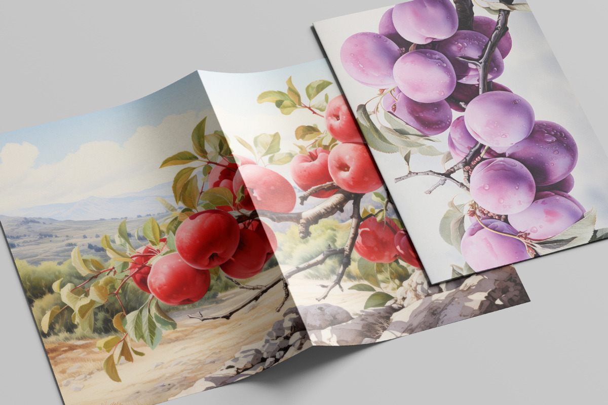 Fruit tree branch. Collection, a Food Illustration by Handmadefont (Photo 5 of 12)